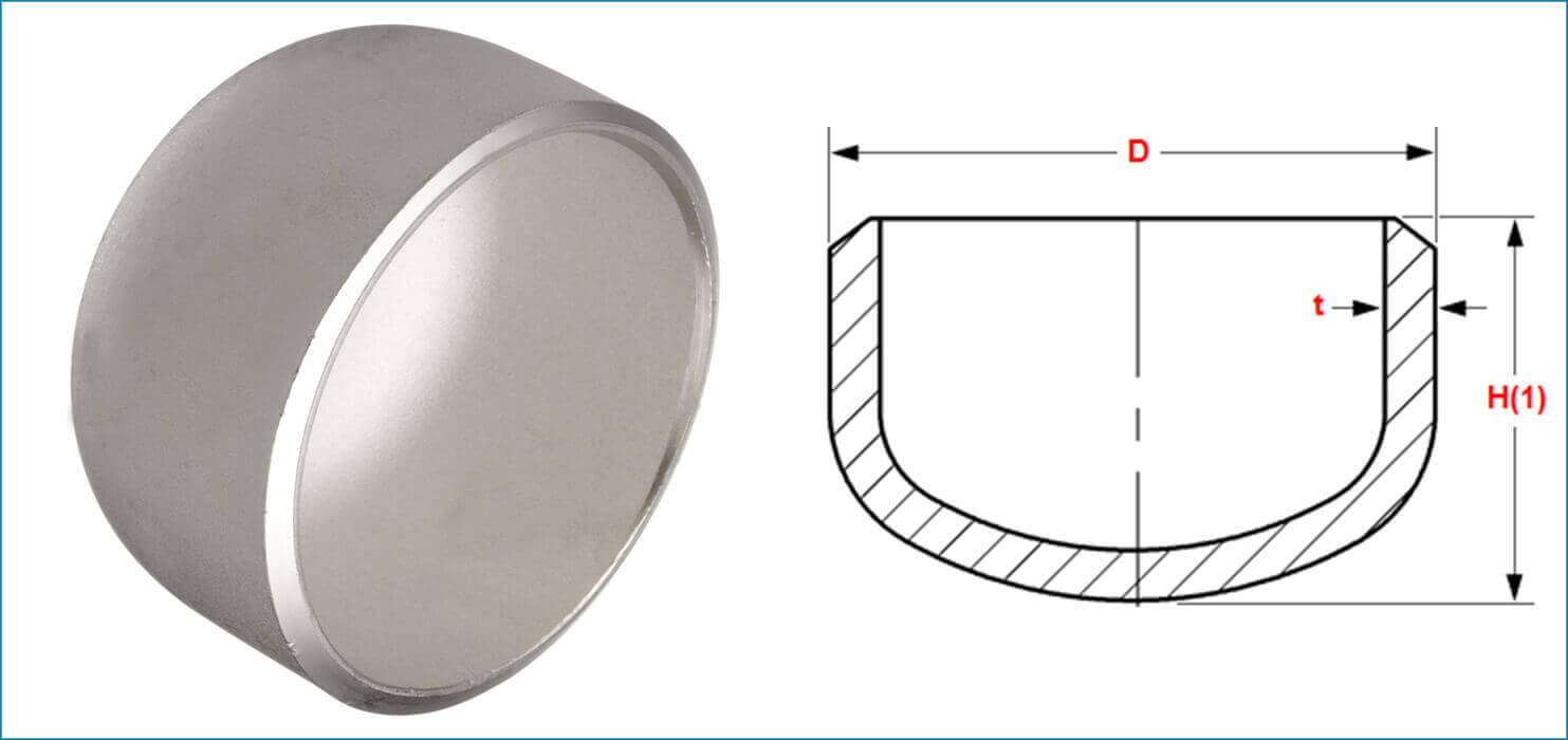 Buttweld End Cap, SS Butt weld Pipe Cap, ANSI B16.9 End Pipe Cap