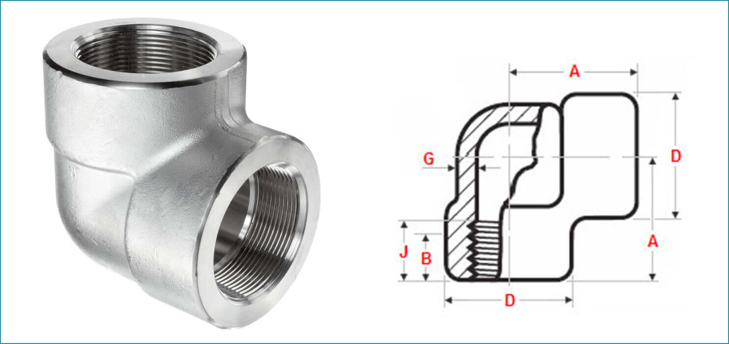 ASME B16.11 Threaded / Screwed 90 Deg Elbow