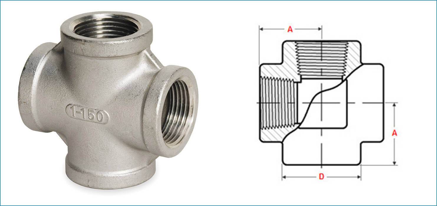 ASME B16.11 Threaded / Screwed Equal Cross