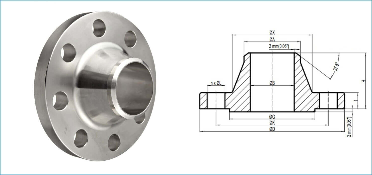 weld neck flange - Types of Commonly Used Flanges in Piping